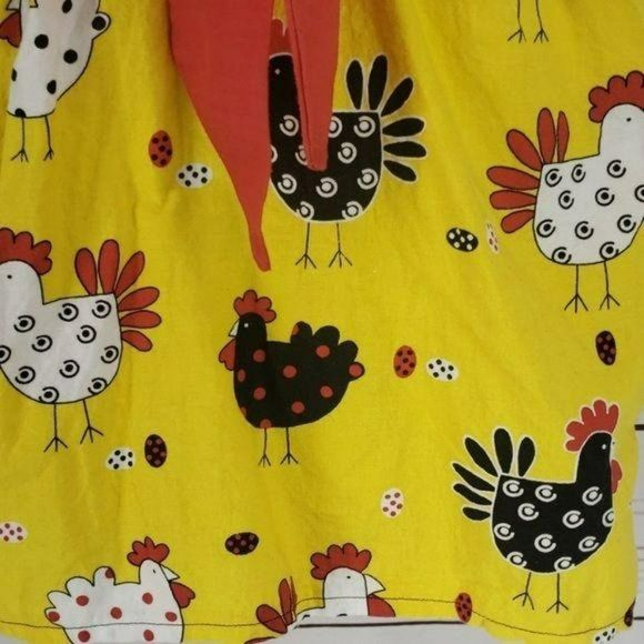 Boutique Girls Farm Country Yellow Chicken Themed Pillowcase‎ Dress Size Small - Picture 6 of 6